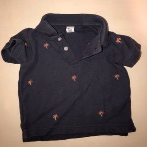 Baby Boy Navy Polo with Palm Trees